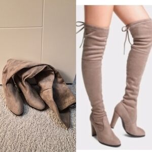 Elegant Taupe Over-the-Knee Boots